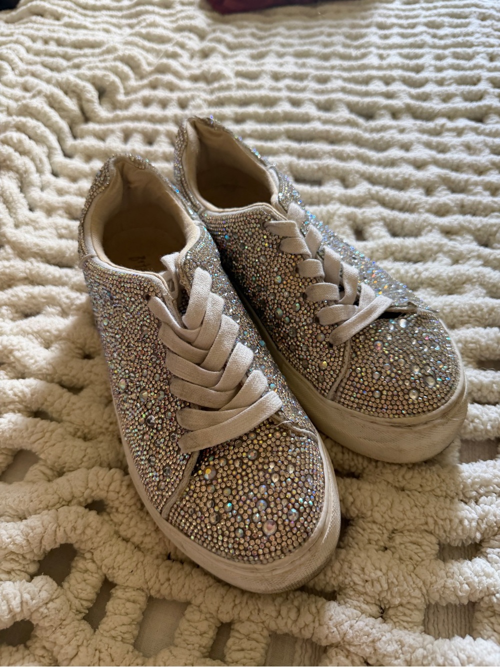 Betsey Johnson  Rhinestone Embellished Sneakers -